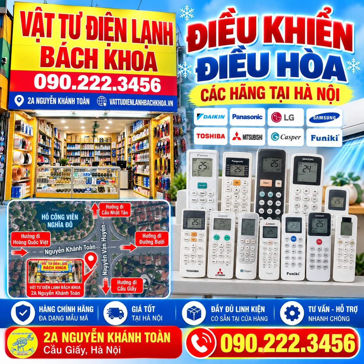 Cửa hàng bán điều khiển điều hòa các hãng tại Hà Nội 0902223456