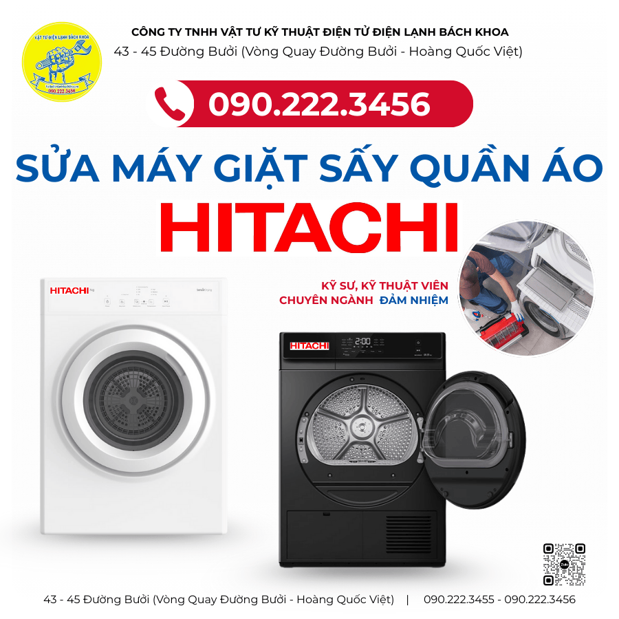 Sửa Máy Sấy Quần Áo HITACHI Tại Đường Nguyễn Xiển - 0902223456