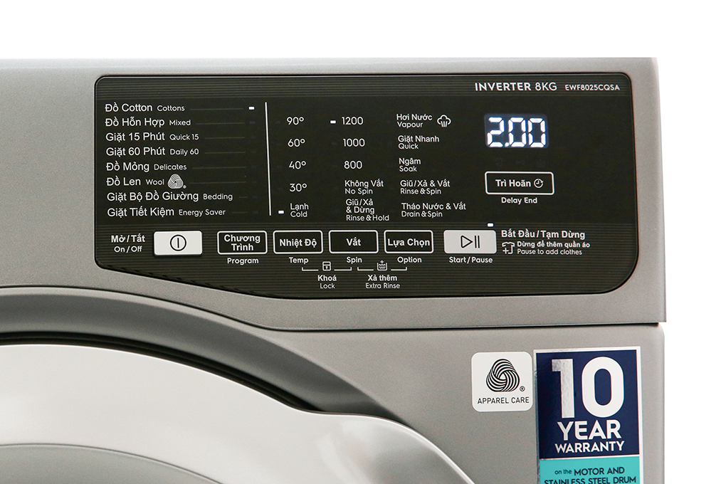 Máy giặt cửa ngang Electrolux Inverter 8 kg EWF8025CQSA