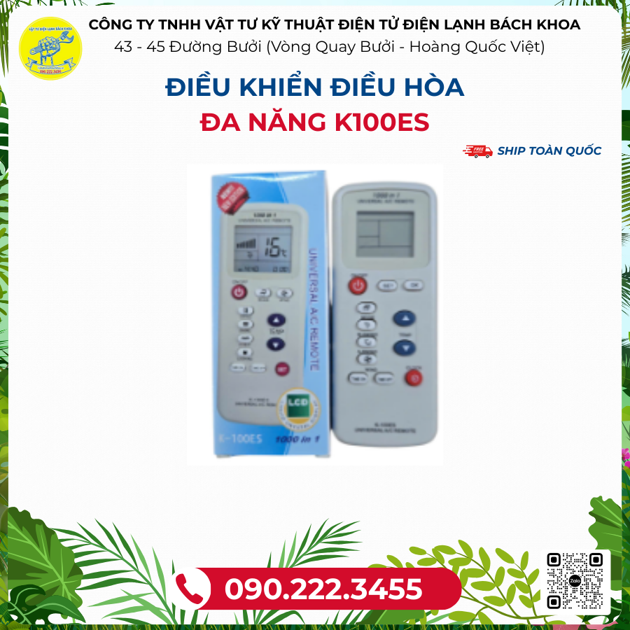Điều khiển ĐIỀU HÒA đa năng k100es - 090.222.3455