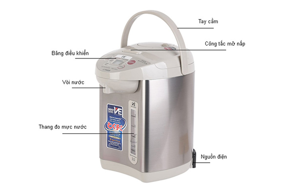 Bình thủy điện tử Tiger PVW-B30W - 2.91L