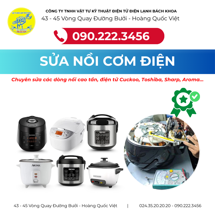 Tìm thợ sửa Nồi Cơm Điện Tại phố Chùa Bộc - 0902223456