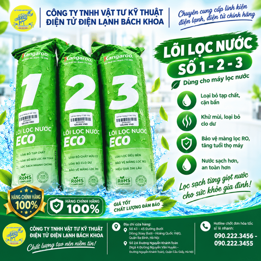 Lõi lọc nước kangaroo chính hãng bán Tại đường Giảng Võ - 0902223456