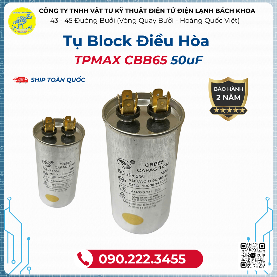 Tụ Block Điều Hòa 50uF - 090.222.3456