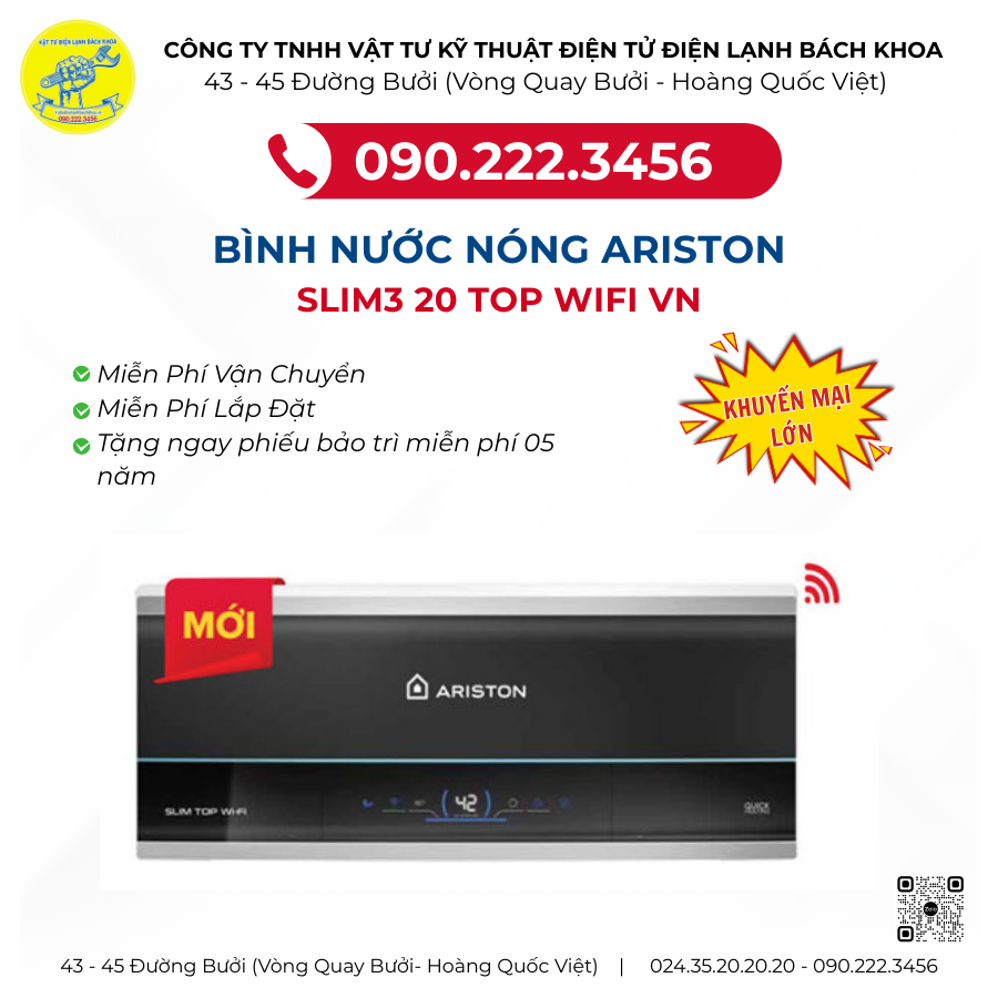 Đại Lý Bình Nước Nóng ARISTON - 090.222.3456 -43 - 45 Đường Bưởi (Vòng Quay Bưởi - Hoàng Quốc Việt)