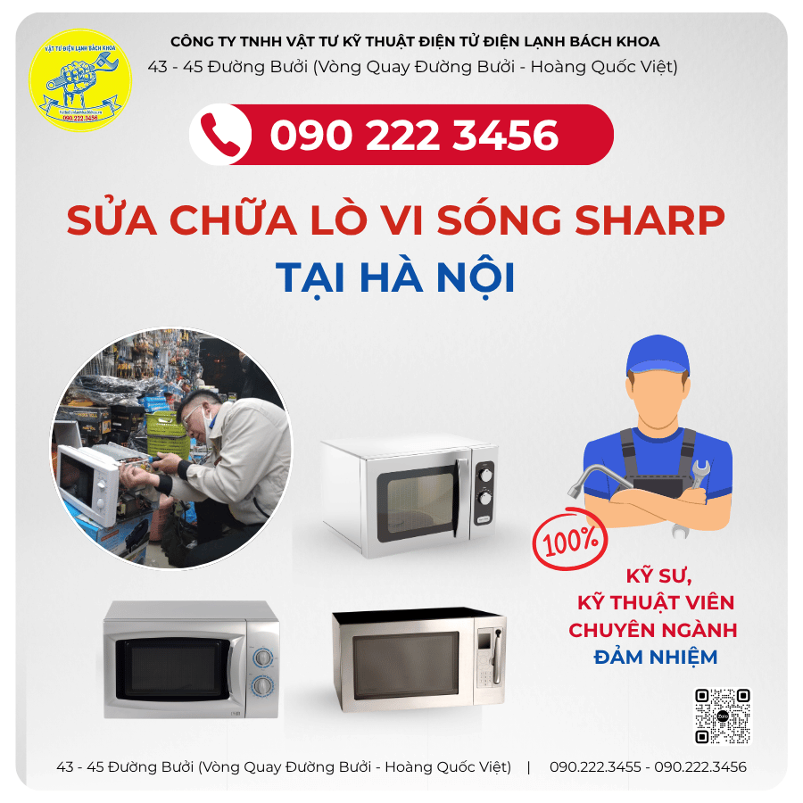 Sửa Lò Vi sóng Sharp Tại phố Linh Lang - 0902223456 ( 100% Kỹ sư kỹ thuật viên chuyên ngành đảm nhiệm)