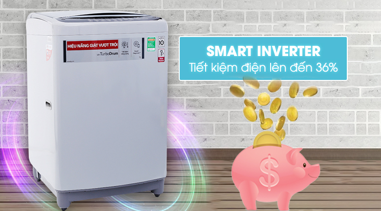 Máy giặt cửa trên LG Inverter 10.5 kg T2350VSAW