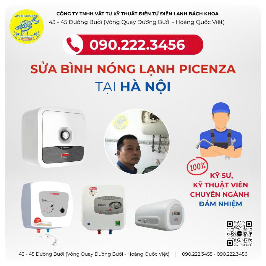 Sửa Bình Nóng Lạnh Picenza Tại Khu Tập Thể Nghĩa Tân  - 090.222.3456