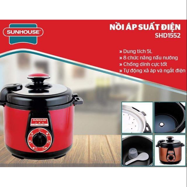Nồi áp suất điện đa năng Sunhouse SHD1552