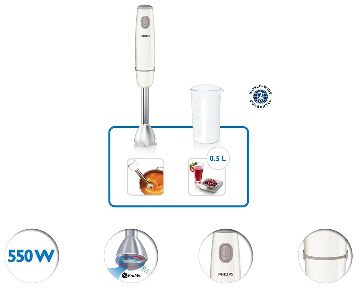 Máy xay sinh tố cầm tay Philips HR1604 550W