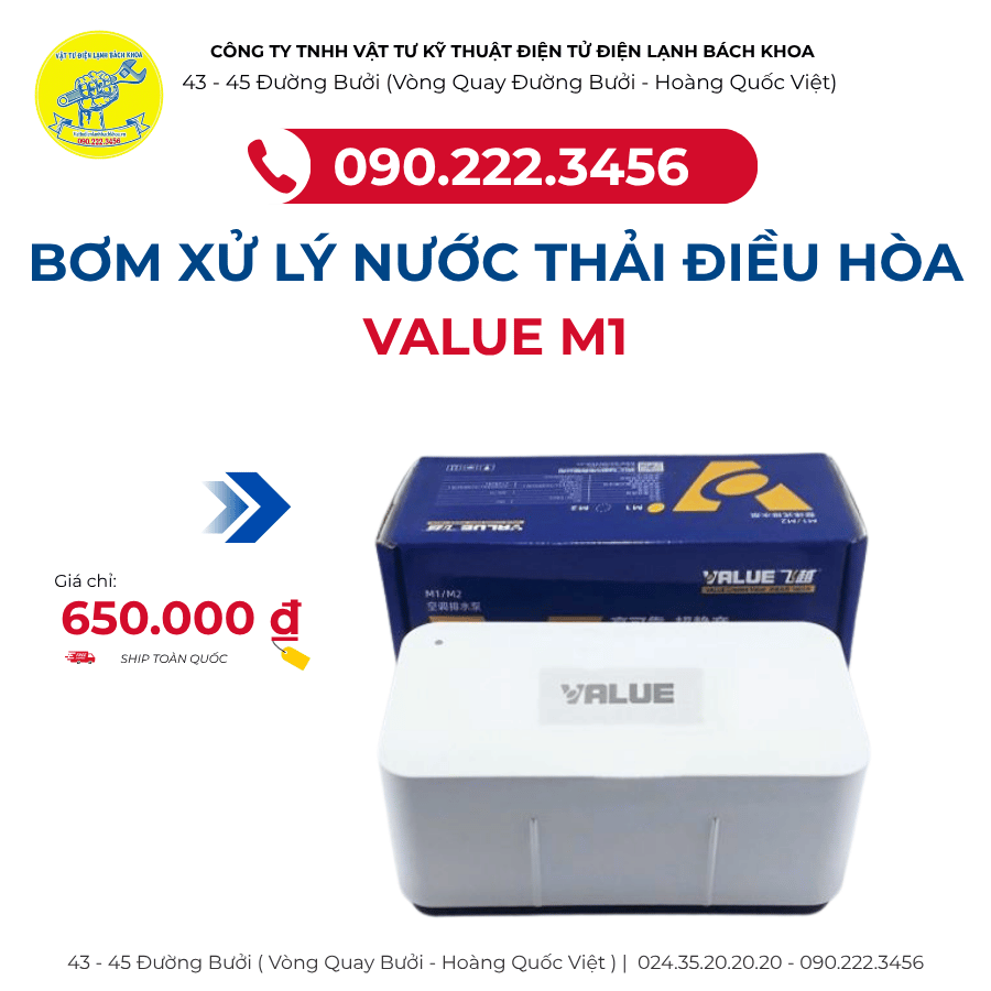 Bơm xử lý nước thải điều hòa VALUE M1