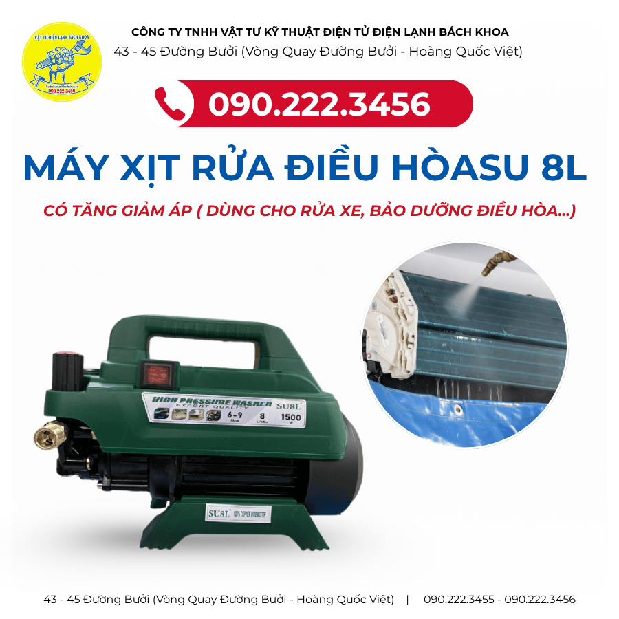 Máy xịt rửa điều hòa SU8L Tại phố Bà Triệu - 0902223456
