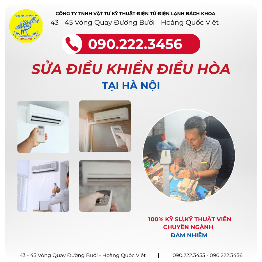 Cửa hàng chuyên sửa điều khiển điều hòa Tại đường Hoàng Quốc Việt - 0902223456