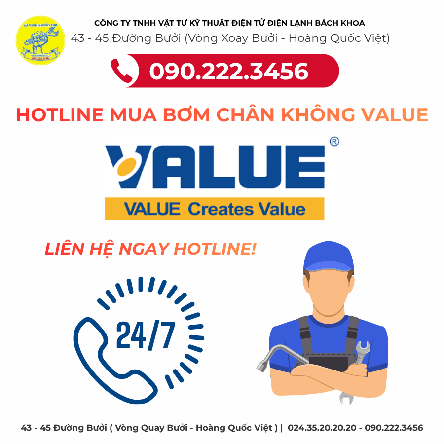 ĐẠI LÝ BƠM CHÂN KHÔNG VALUE TẠI HÀ NỘI