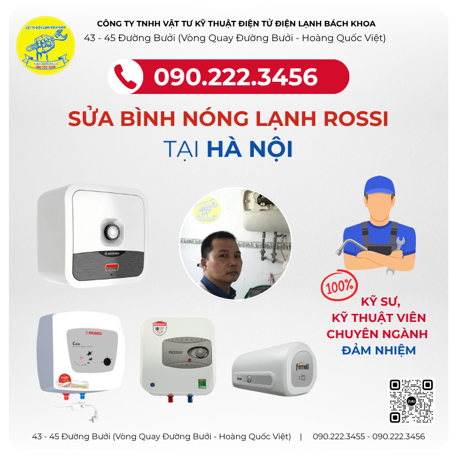 Sửa Bình Nóng Lạnh ROSSI tại Hà Đông - 090.222.3456