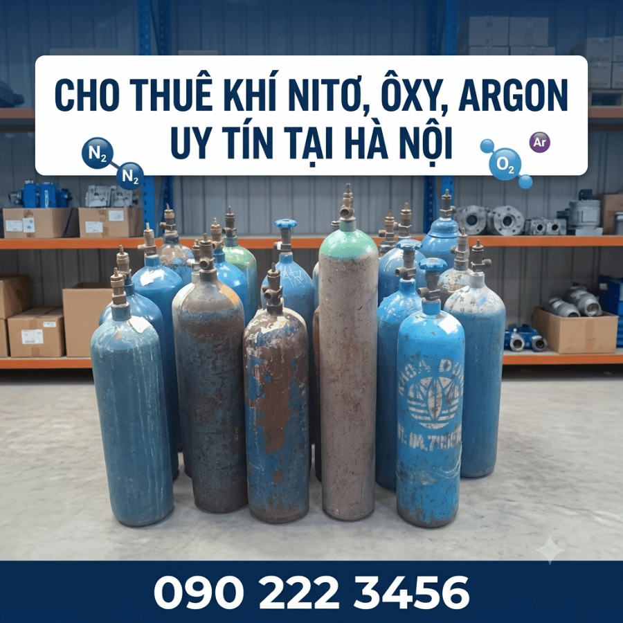 Cho thuê bình khí Nitơ, Ôxy, Argon Tại đường Thanh Niên - 0902223456