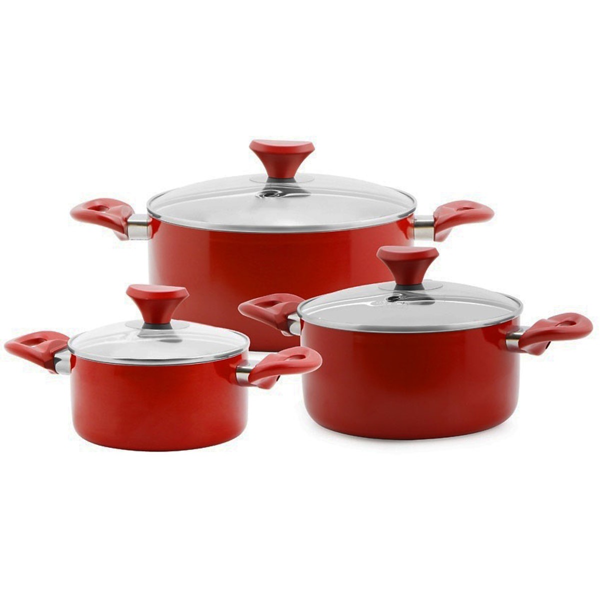 Bộ nồi chống dính cao cấp SM0352 Smartcook - chamer có vung kính, đáy từ ( 16-20-24cm)