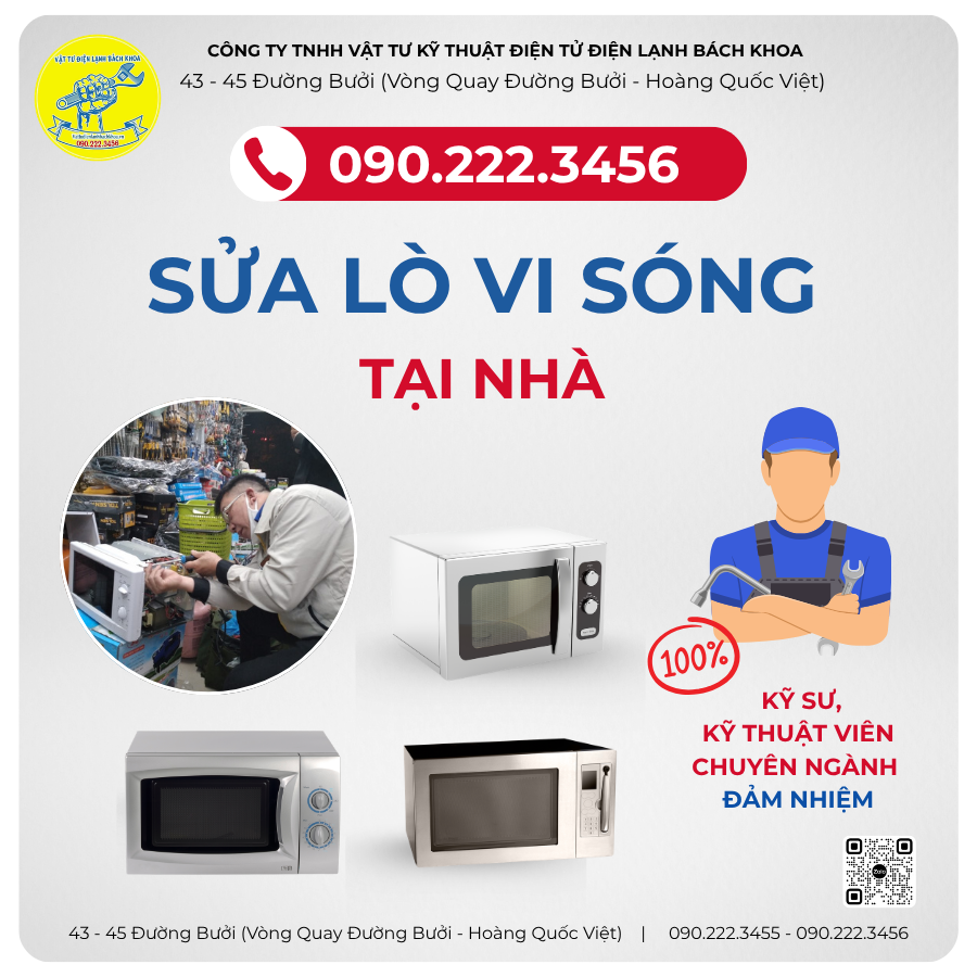 Sửa lò vi sóng tại nhà phục vụ nhanh bảo hành dài hạn : 0902223456