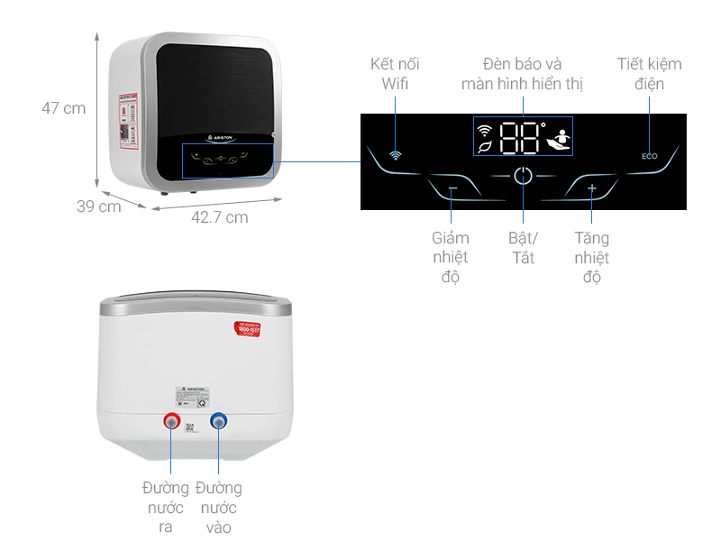 Bình nước nóng gián tiếp Ariston AN2 30TOP WIFI 2.5 FE ( Giá bán buôn )