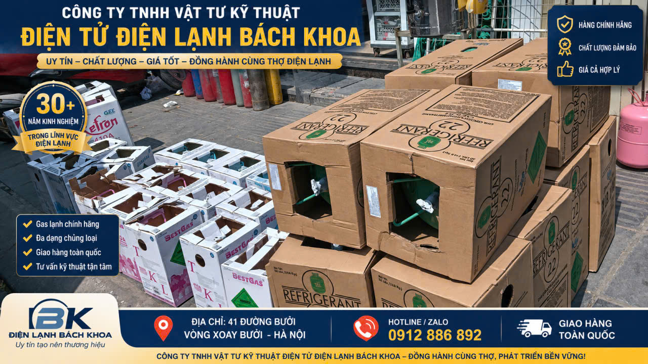 Vật tư điện lạnh bách khoa bán Gas lạnh Daikin R32 Online Tại đường Xuân Thủy - 0902223456