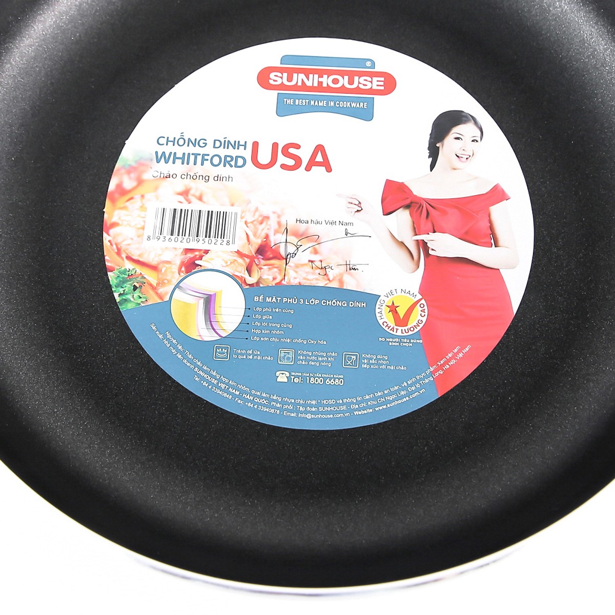 Chảo trơn chống dính Sunhouse CT28 28cm
