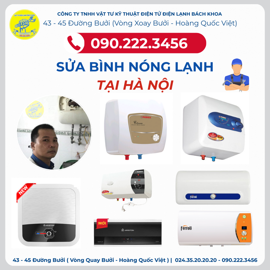 Sửa Bình Nóng Lạnh tại Phường Hoàng Mai - 090.222.3456