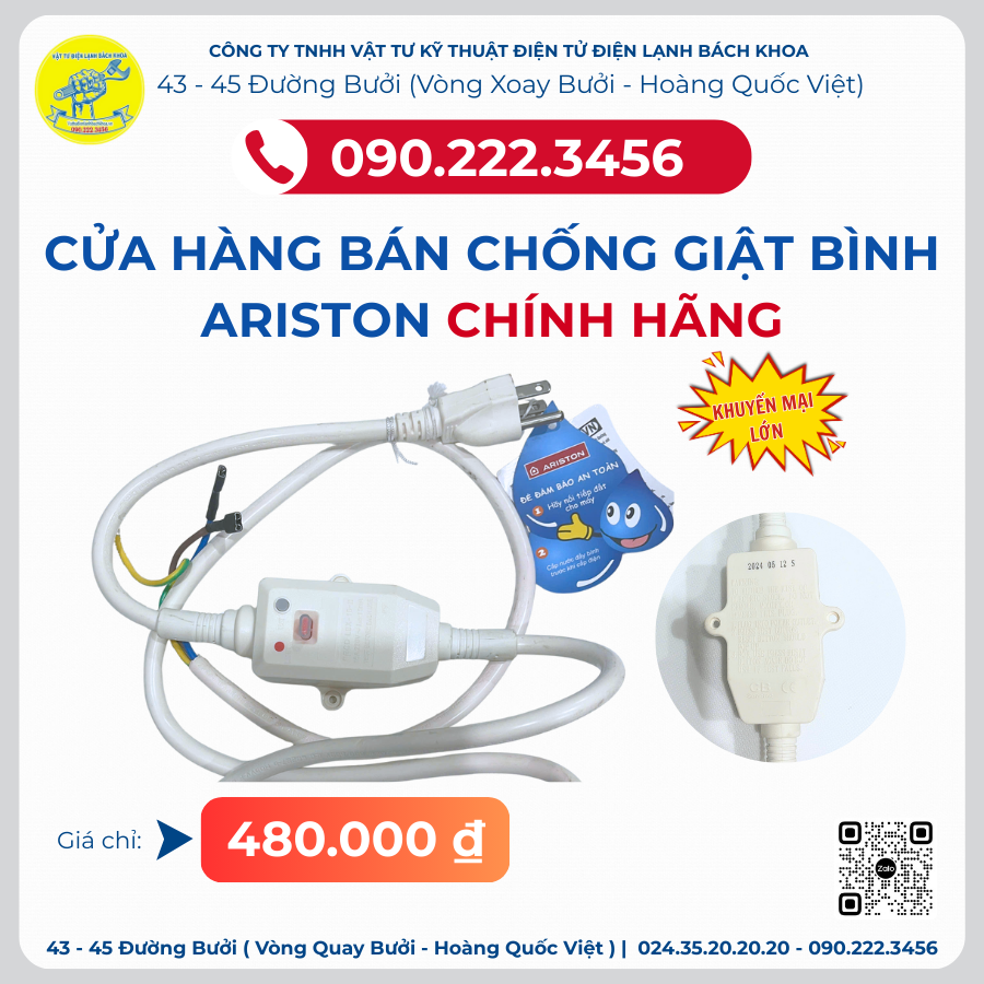 Cửa Hàng Bán Chống Giật Bình Nước Nóng ARISTON tại Lạc Long Quân - 090.222.3456