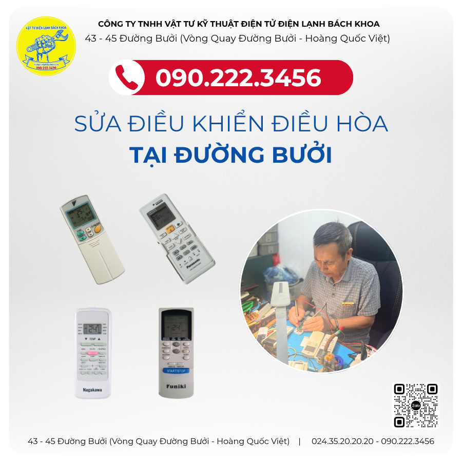 Sửa Điều Khiển Điều Hòa Tại Đường Bưởi - 0902223456