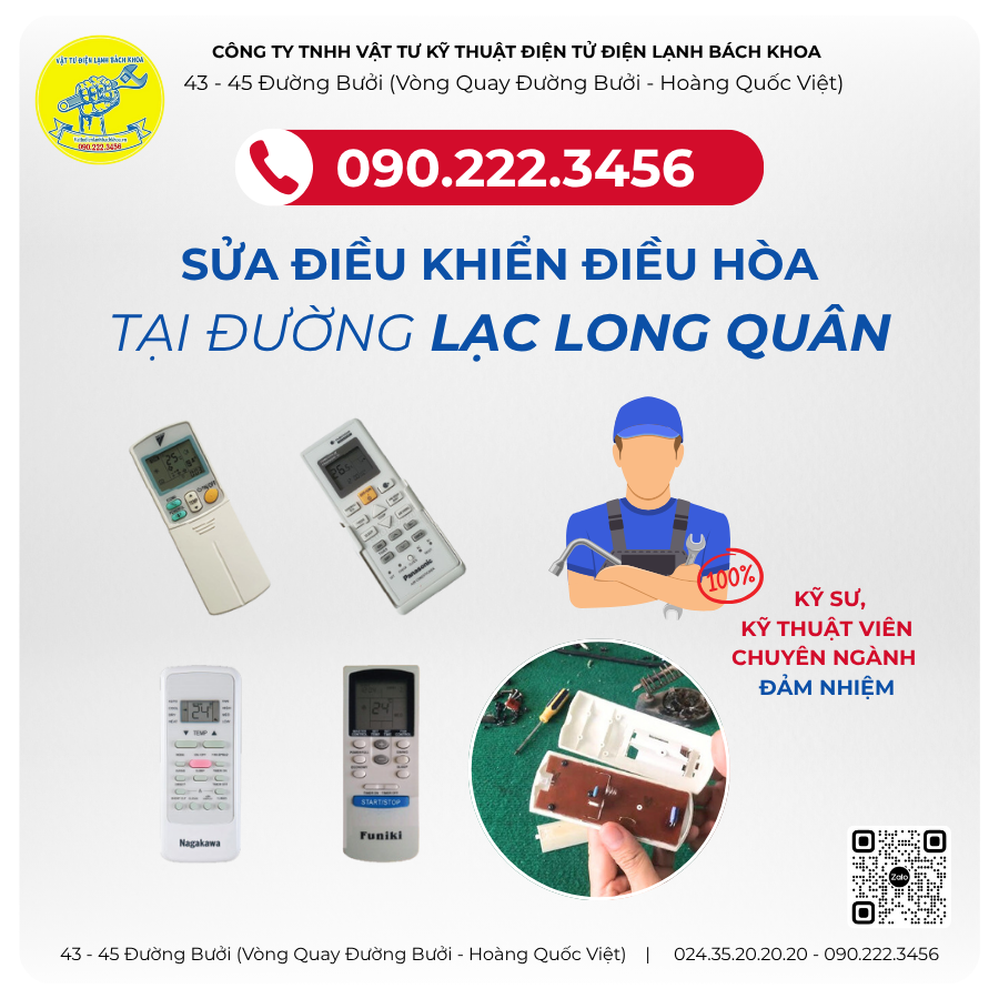 Sửa Điều Khiển Điều Hòa Tại Lạc Long Quân