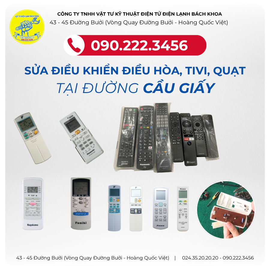 Sửa Điều Khiển Điều Hòa Tại Cầu Giấy- Hà Nội