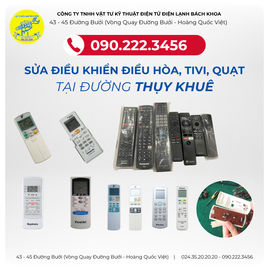 Dịch Vụ Sửa Chữa Điều Khiển Điều Hòa Tại Đường Thụy Khuê
