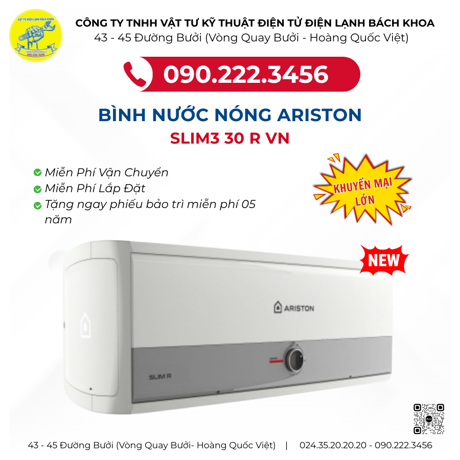 Bình nóng lạnh ARISTON SLIM3 30 R VN