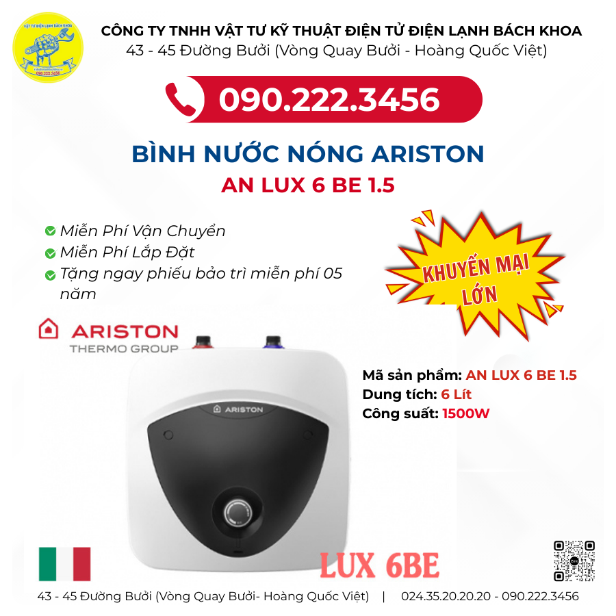 Bình Nước Nóng Ariston AN LUX 6 BE 1.5