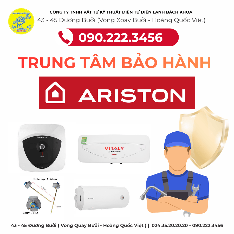 Trung Tâm Bảo Hành Ariston Tại Hà Nội - 090.222.3456