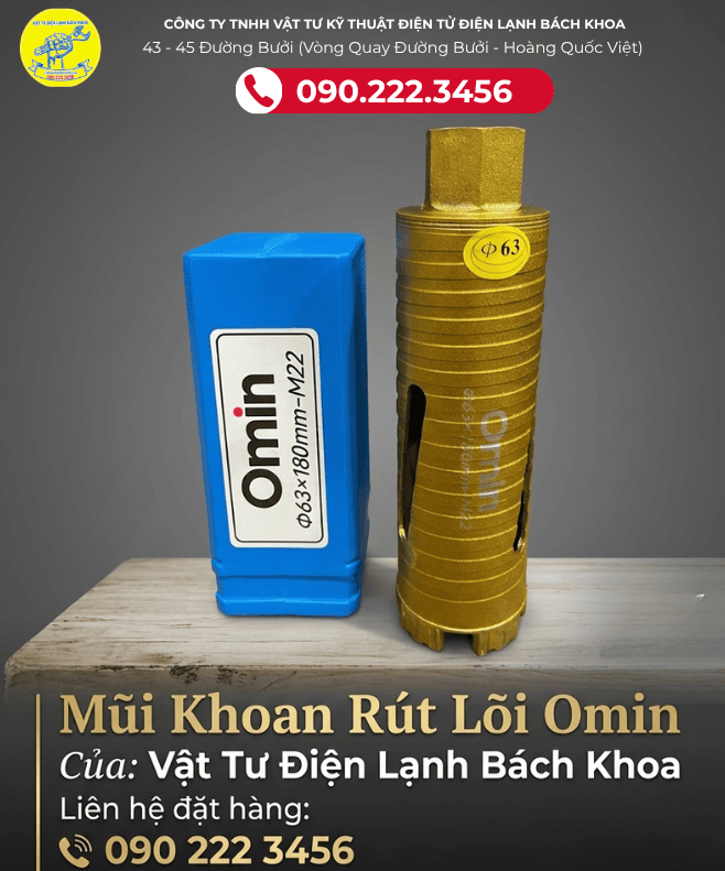 Mũi khoan rút lõi Omin O63x180mm-M22