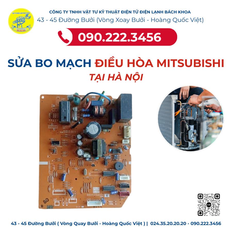 Sửa Bo Mạch Điều Hòa MITSUBISHI Tại Hà Nội - 090.222.3456