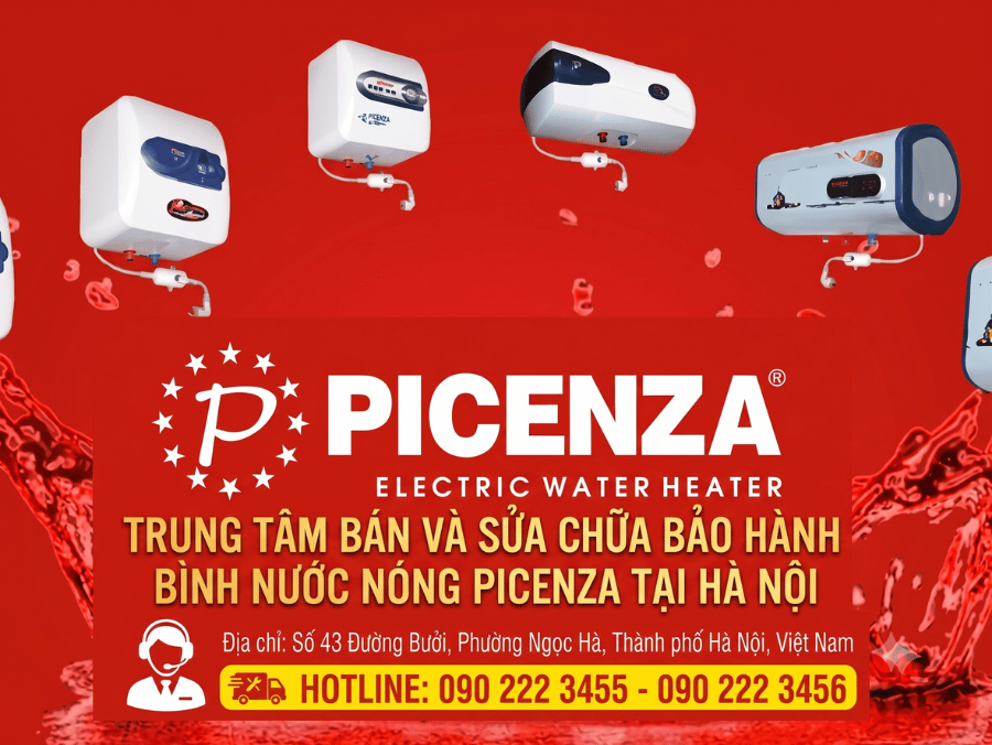 TRUNG TÂM BÁN VÀ SỬA CHỮA BẢO HÀNH  BÌNH NƯỚC NÓNG PICENZA TẠI HÀ NỘI 0902223456