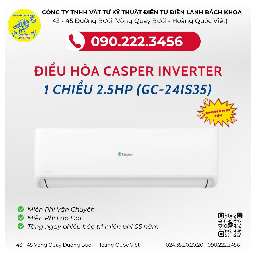 Điều hòa Inverter 1 chiều 2.5HP (GC-24IS35)