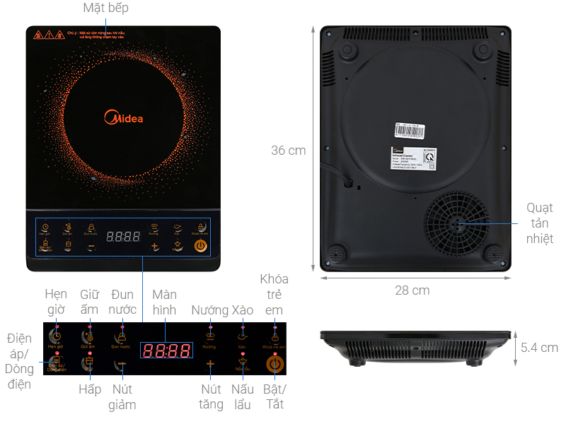Bếp hồng ngoại Midea MIR-B2018DG 2000W