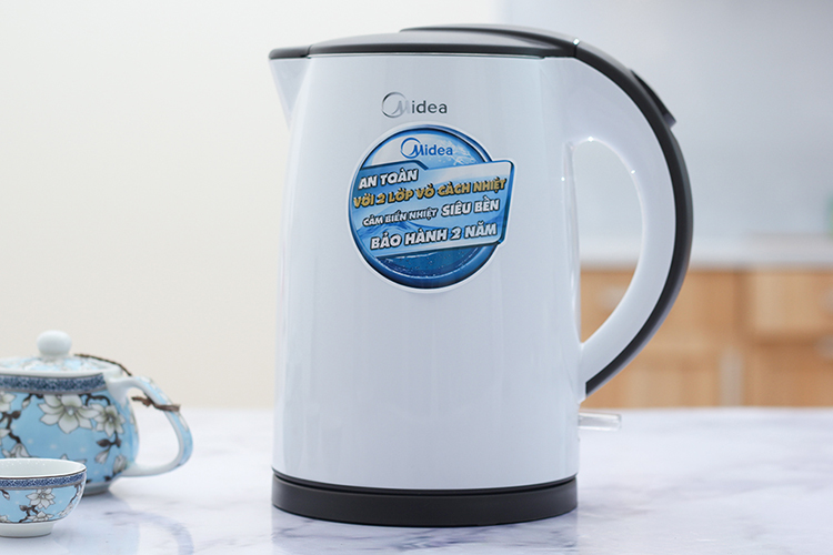 Bình đun siêu tốc Midea Mk-15D - 1.5L (Trắng) - Hàng chính hãng