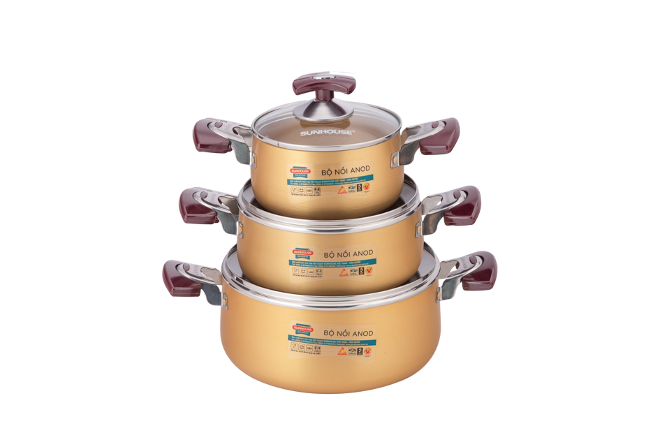 Bộ nồi anod Sunhouse SH6634