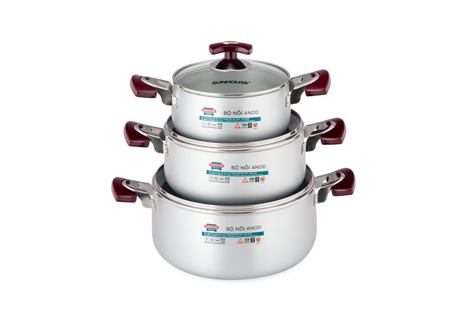 Bộ nồi anod Sunhouse SH8833EB