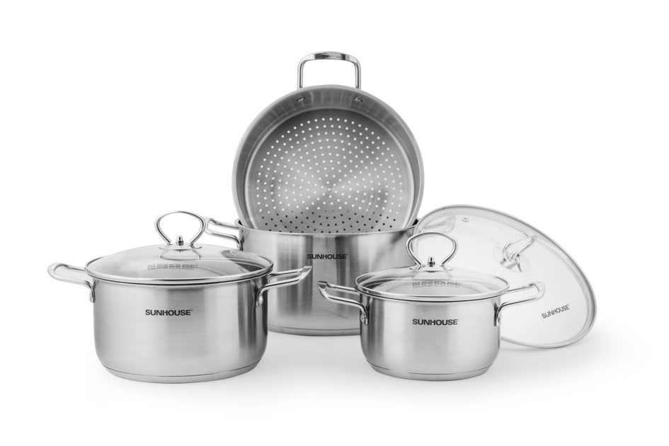 Bộ nồi inox 3 đáy Sunhouse SH893