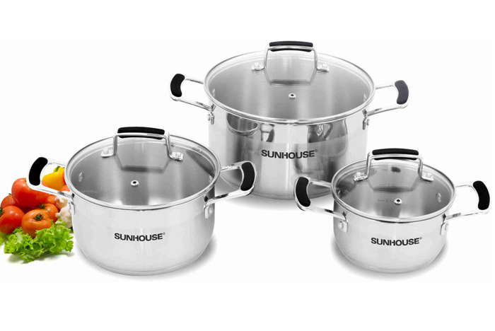 Bộ nồi inox 3 đáy Sunhouse SH782