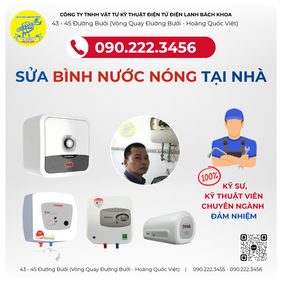 Chuyên sửa bình nước nóng tại nhà đường Phạm Văn Đồng Hà Nội 090.222.3456