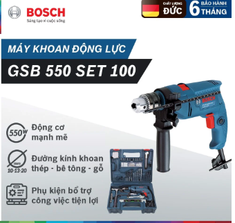 Bộ máy khoan động lực Bosch GSB 550 SET