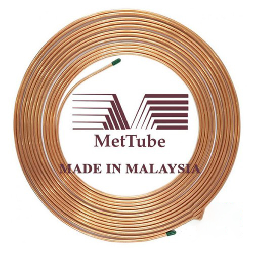 Ống đồng điều hòa Malaysia 6.35 + 12.7 luồn sẳn gen đôi cách nhiệt DÀY 6 ZEM cuộn 15M