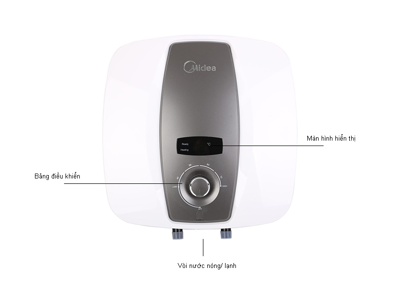 Bình nóng lạnh gián tiếp Midea vuông D30-25VA1 Tặng công lắp đặt