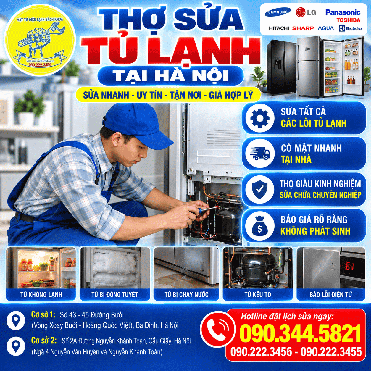 Thợ sửa tủ lạnh tại Hà Nội 0903445821