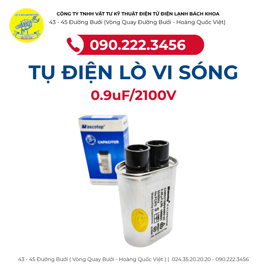 CỬA HÀNG BÁN TỤ ĐIỆN LÒ VI SÓNG 0.9UF/2100V TẠI HÀ NỘI